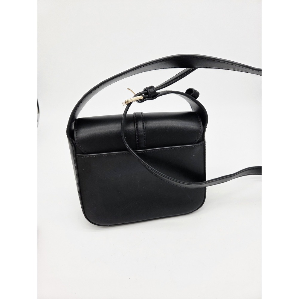 Michael Kors Lyra Small Flap Crossbody MK Key Lock Bag Black Leather - Picture 4 of 9
